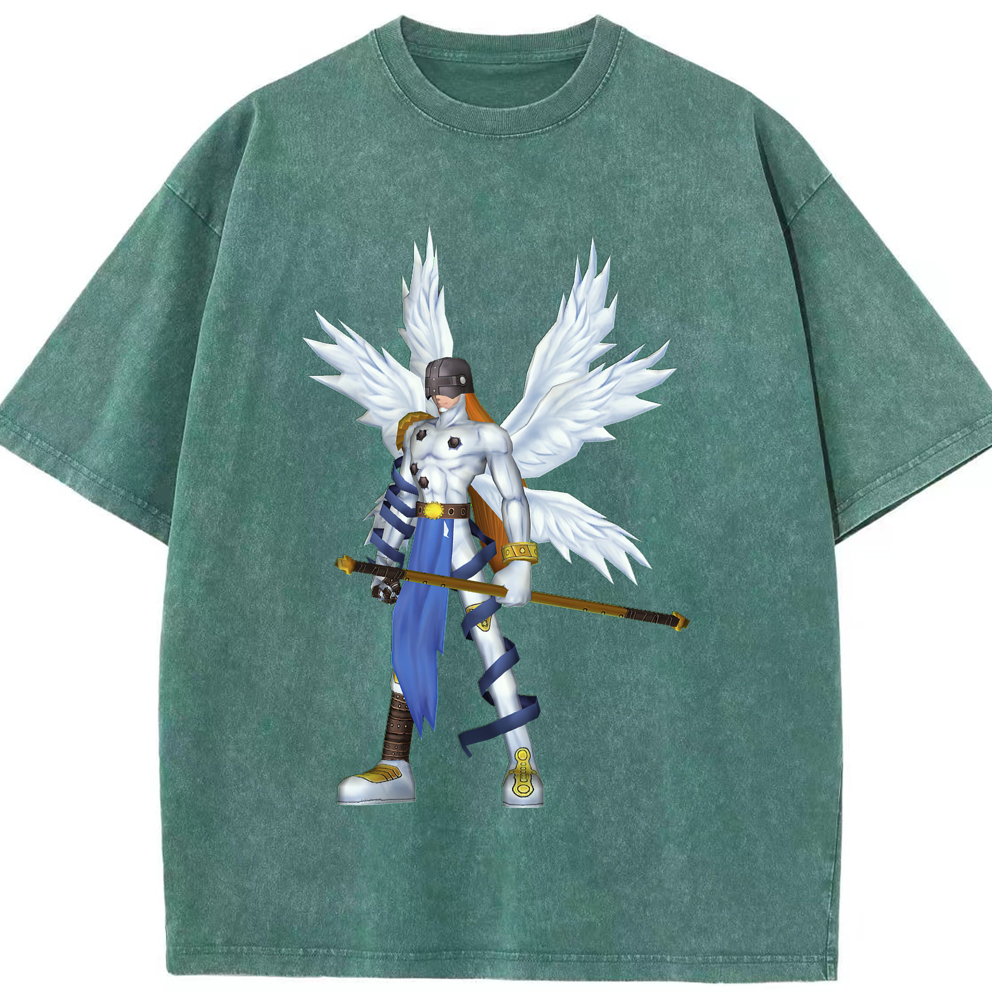 （画像用） Digimon デジタルモンスター/デジモン 綿100% ヴィンテージ風 半袖Tシャツ（フロントプリント）